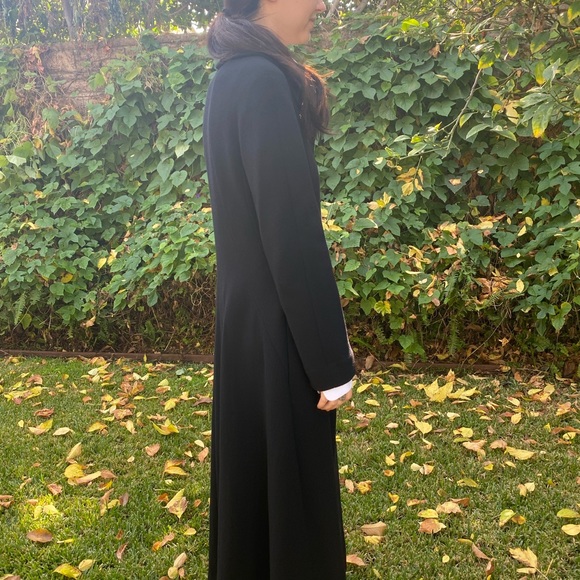 Moschino Vintage Black Wool Crepe Maxi Coat - Picture 6 of 14